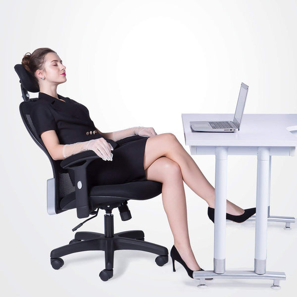 LIANFENG Ergonomic Office Chair, High Back Executive Swivel Computer Desk Chair with Adjustable Armrests and Headrest, Back Lumbar Support, Black