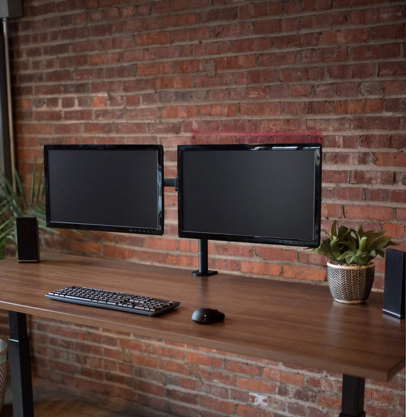VIVO Dual LCD Monitor Desk Mount Stand Heavy Duty Fully Adjustable fits 2 /Two Screens up to 27" (STAND-V002)